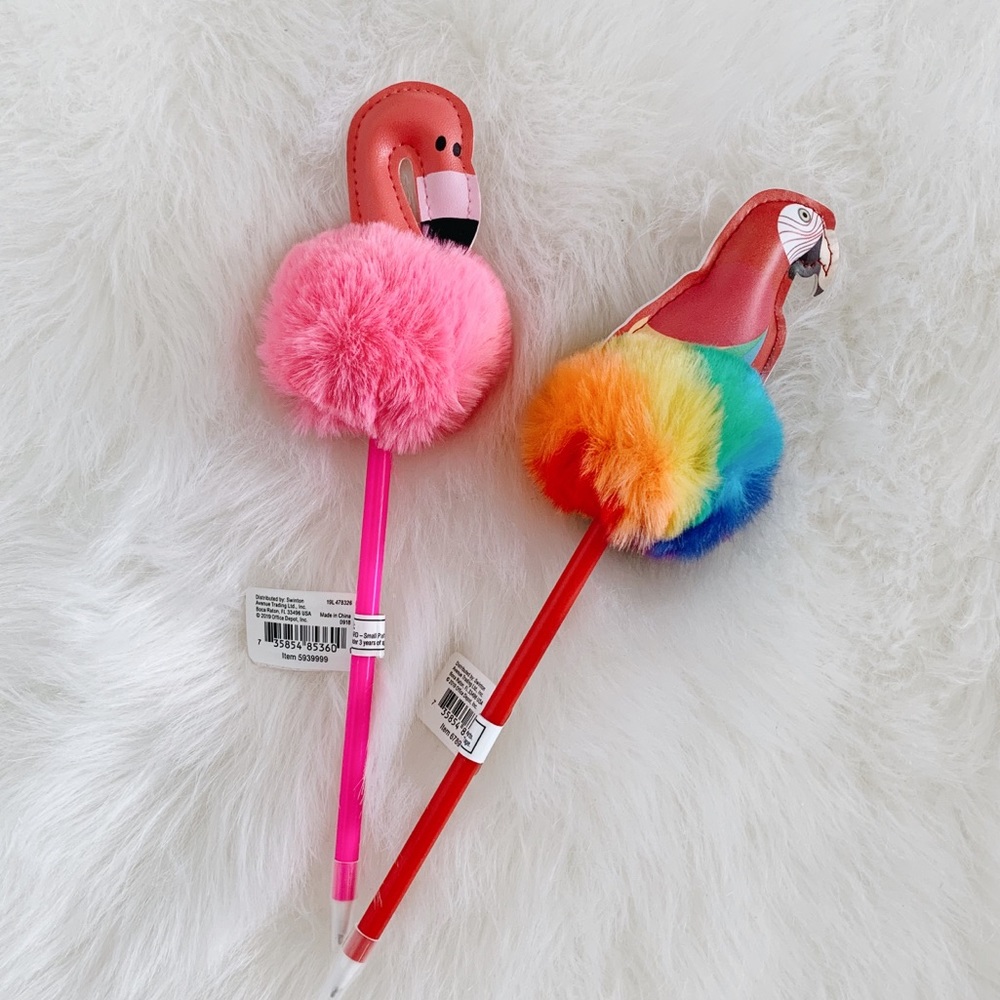 Tropical Bird Pom Pom Pens